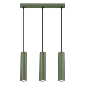 Lampa wisząca KARBON 3L zielona oliwka SL.1613 - Sollux