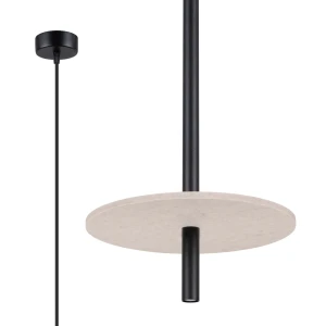 Lampa wisząca FELTRO 1 czarna/beżowa SL.1879 - Sollux