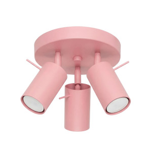 Plafon stalowy różowy kwadratowy 3-punktowy z serii RING SL.2174 - Sollux Lighting