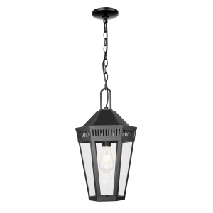 Lampa wisząca czarna aluminiowa ze szkłem P01156BK z serii FUNCHAL - Cosmo Light