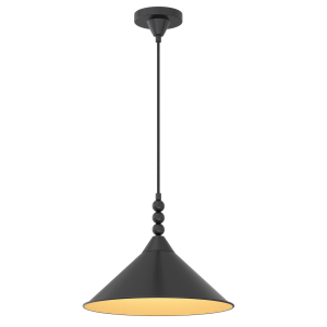 Lampa wisząca metalowa czarna stożkowa P01517BK z serii ASHFORD - Cosmo Light