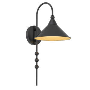 Kinkiet metalowy czarny 50cm W01531BK z serii ASHFORD - Cosmo Light