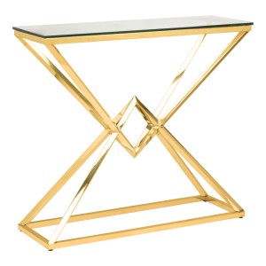Konsola stalowa złota geometryczna 90cm GR-C1699AU z serii GRAND - Cosmo Light