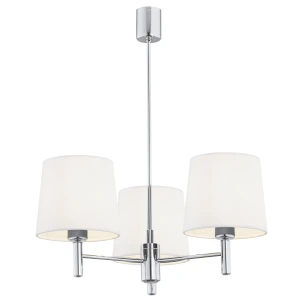 Żyrandol glamour chromowy BOLZANO PLUS 6114 białe abażury - Argon