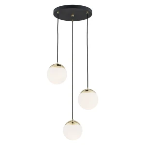 Lampa nad stół stylowa wisząca LIVIA 1417 mirror ball srebrna na kole – Argon