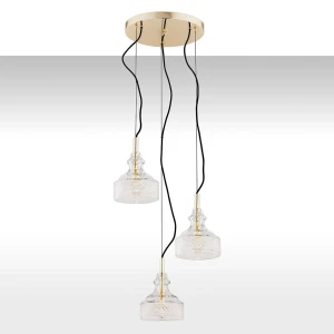 Lampa nad stół wisząca nowoczesna CRUZ 1462  kryształowa mosiądz - Argon