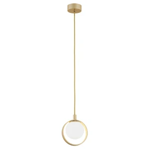 Lampa wisząca designerska SATURNIA 8257 biała kula z obręczą - Argon