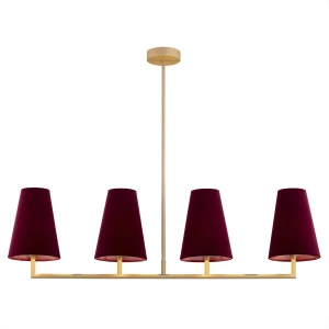 Lampa wisząca elegancka SAFIANO 1829 złoto i bordo - Argon
