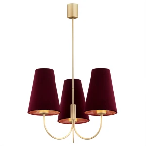 Żyrandol elegancki SAFIANO 6270 bordo i złoto - Argon