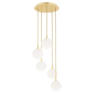 Lampa wisząca żyrandol PALOMA 2183 białe kule i złoto - Argon