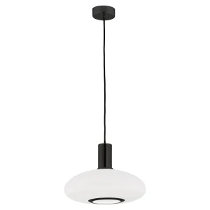 Lampa wisząca szklany klosz SAGUNTO PLUS 8565 biel i czerń - Argon