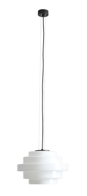 Aldex Lampa wisząca czarna metalowa 36cm 9015G1 z serii FILO MILKY