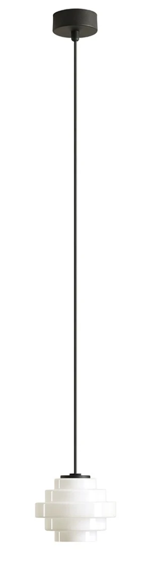 Aldex Lampa wisząca metalowa czarna 14cm 9002G1 z serii FILO MILKY