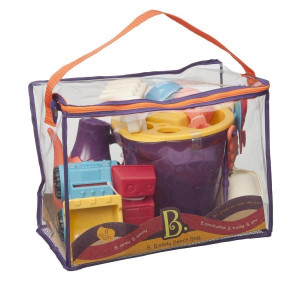 Zestaw akcesoriów plażowych do piasku w torbie - wersja pomarańczowa -  B.Ready Beach Bag - BTOYS