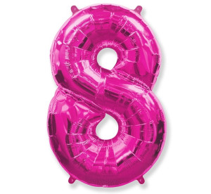 Wyprzedaż cyfra 8 - różowa - balon foliowy 85 cm - godan