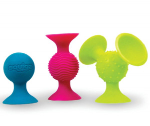 Bobo przyssawki pipsqugiz - 3 grzechotki- fat brain toys