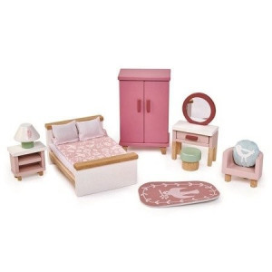 Sypialnia - drewniane meble do domku dla lalek - tender leaf toys