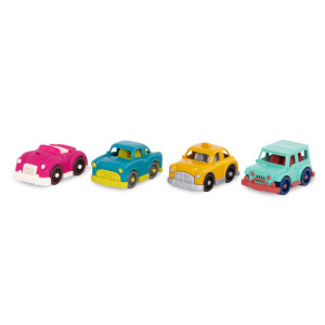 Zestaw 4 Mini Autek z Żółtą Taxi - 4 Mini Riders - Wonder Wheels