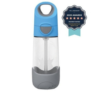 Blue slate - tritanowy bidon do picia 450 ml - butelka ze słomką - b.box