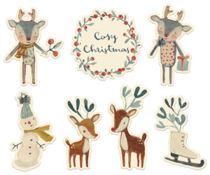 Bileciki na prezenty - gift tags cosy christmas 14 szt. - maileg