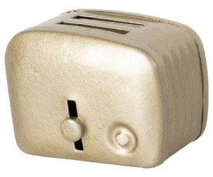 Srebrny toster - miniature toaster & bread - akcesoria dla lalek - maileg