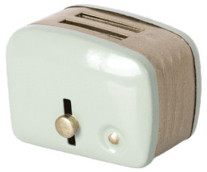 Miętowy Toster - Miniature Toaster & Bread - Akcesoria dla Lalek - Maileg