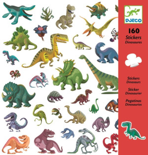 Dinozaury - zestaw naklejek 160 sztuk - djeco