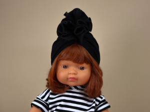 Turban czarny - rozmiar 38 - ubranko dla lalek - miniland - lillitoy