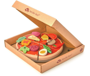 Drewniana Pizza z Dodatkami na Rzepy - Tender Leaf Toys