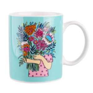 Niebieski bukiet - kubek prosty porcelanowy 300 ml - altom design
