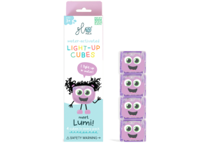 Lumi - Zestaw 4 kostek Sensorycznych Świecących w Wodzie - Kolor Fioletowy - Glo Pals