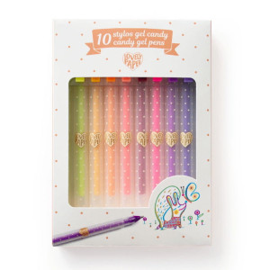 CANDY - Zestaw 10 Długopisów Żelowych - Djeco