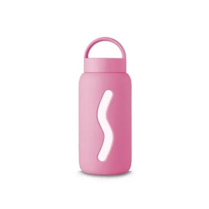 Mini butelka szklana na wodę - flamingo pink - 500 ml - muuki