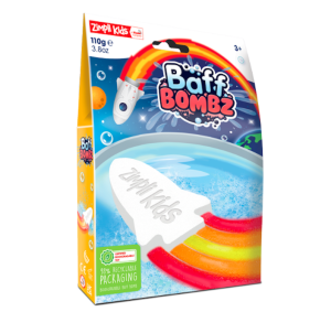 Rakieta do zabawy w kąpieli 110 g - rainbow baff bombz 3+ - zimpli kids