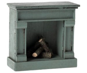 Niebieski Kominek - Fireplace Mouse Blue - Akcesoria dla Lalek - Maileg