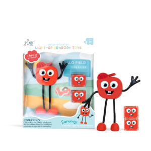 Postać Sammy oraz 2 kostki Sensoryczne Świecące w Wodzie - Kolor Czerwony - Glo Pals
