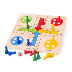 Chińczyk - tradycyjna drewniana gra planszowa - bigjigs toys - montessori
