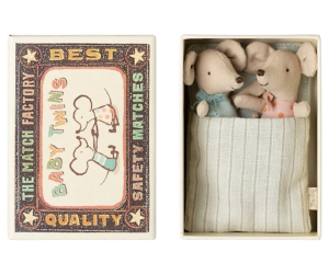 PROMOCJA Małe Myszki Bliźnięta w Pudełku po Zapałkach - Baby Mice Twins - Maileg