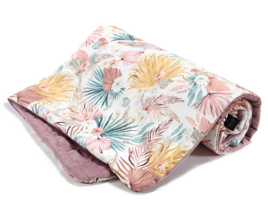 Ciepły koc velvet - boho palms light - 110x140 - la millou