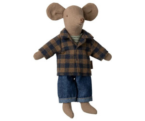 Myszka Tata w Brązowej Koszuli w Kratę - Dad Mouse - Maileg