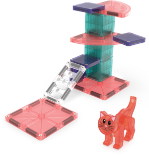 Drapak dla Kota Koci Domek - Cat Tree - Klocki Magnetyczne 13 elementów - Magna-Tiles