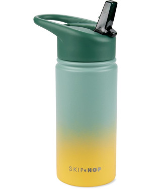 Zieleń Ombre - Stalowa Butelka Termiczna - Bidon z Ustnikiem - 450 ml - Wander - Skip Hop