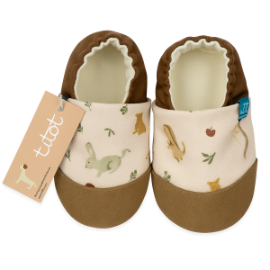 Forest Friends - rozmiar 12-18 miesięcy 20/21 13,5 cm - Papcie Titot - SKÓRZANA PODESZWA