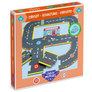 Ulice crazy motors - puzzle kartonowe 26 elementów - djeco