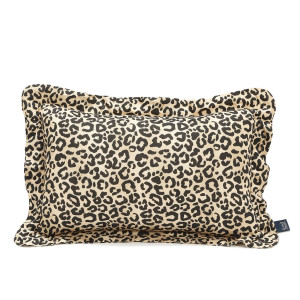 Leopard Cream - Bawełniana Poduszka do Spania XL z Falbaną - 50x70 cm - by Magdalena Lamparska - La Millou