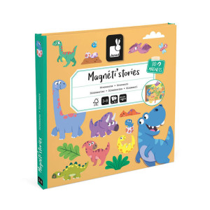 Dinozaury - Układanka Magnetyczna - 30 Magnesów - Magneti'stories - Janod