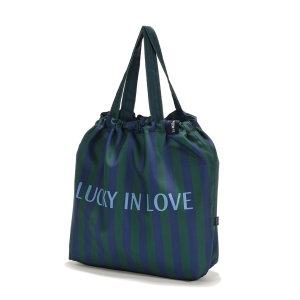 Stripes green - torba shopper bag z kieszonką - lucky in love - la millou
