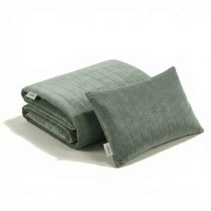 Khaki - zestaw xl narzuta i poduszka - velvet pure - la millou 6a5d04ee1cc77