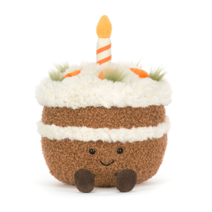 Zabawne Ciasto Marchewkowe 15 cm - Pluszowy Tort ze Świeczką - Maskotka Przytulanka - JellyCat
