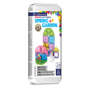 Spring Garden - Podróżne Klocki Magnetyczne 26 elementów w Metalowym Pudełku - Travel Set - Magna-Tiles
